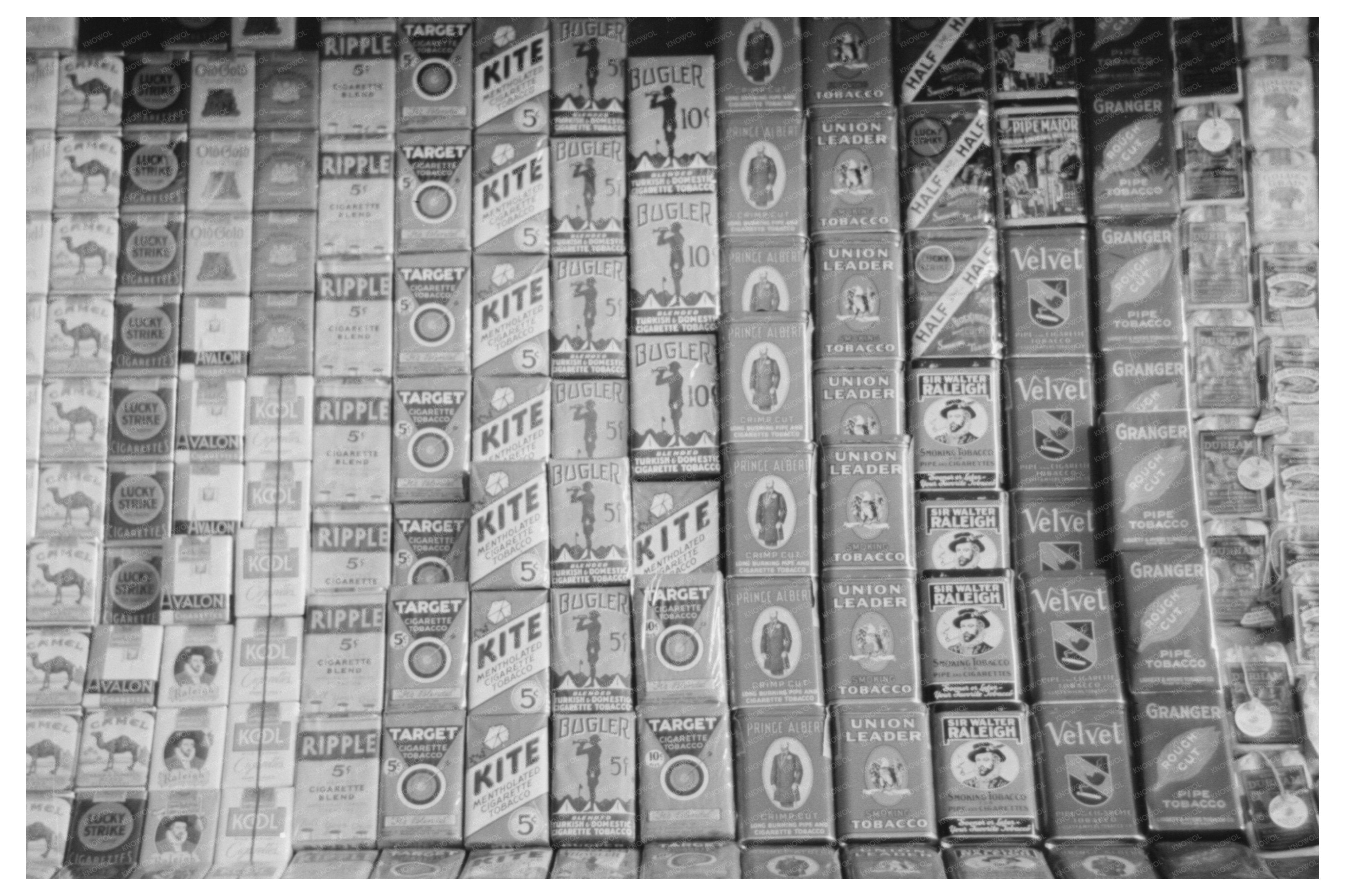 Cigarette Display in Crystal City Texas February 1939