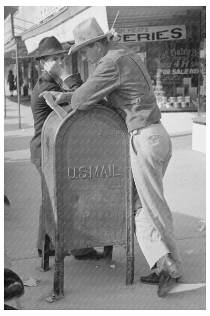 Men by Mailbox in Crystal City Texas March 1939