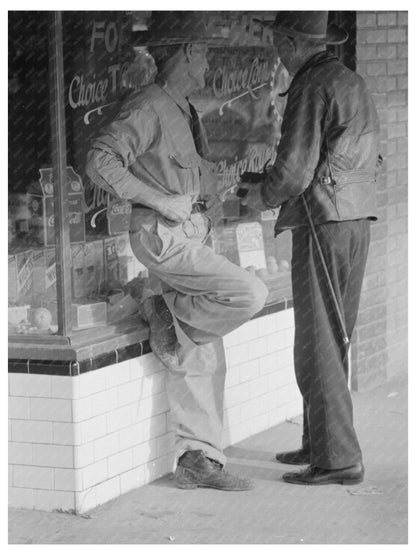 Crystal City Texas Residents Conversing Outside Grocery Store 1939