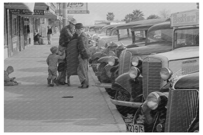 Vintage Street Scene in Crystal City Texas 1939