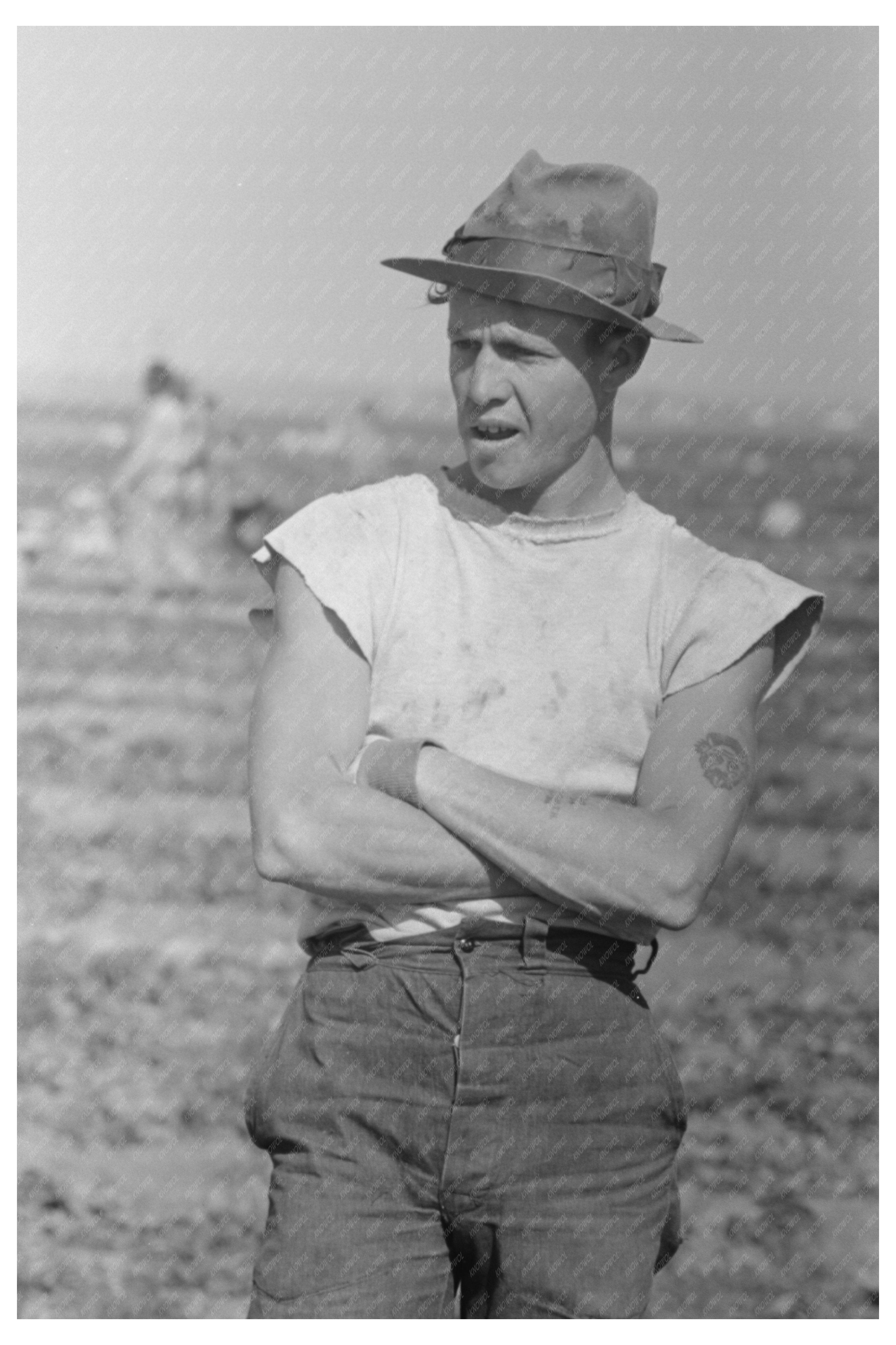 Son of Spinach Grower in La Pryor Texas March 1939