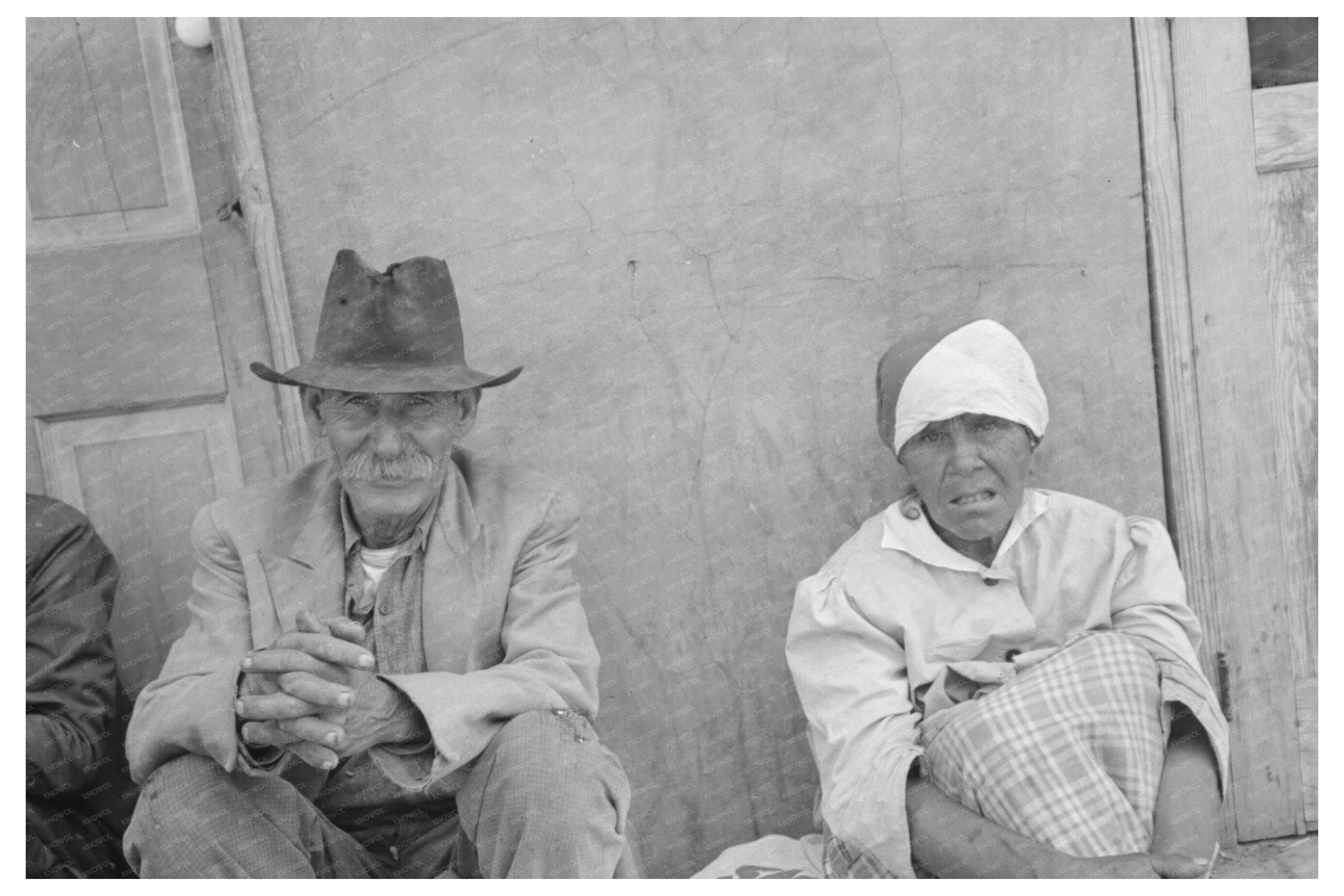 Mexican Couple Waiting for Relief Commodities 1939