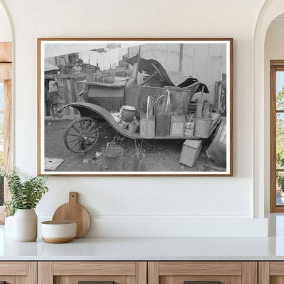 Vintage 1939 San Antonio Texas Automobile and Potted Flowers