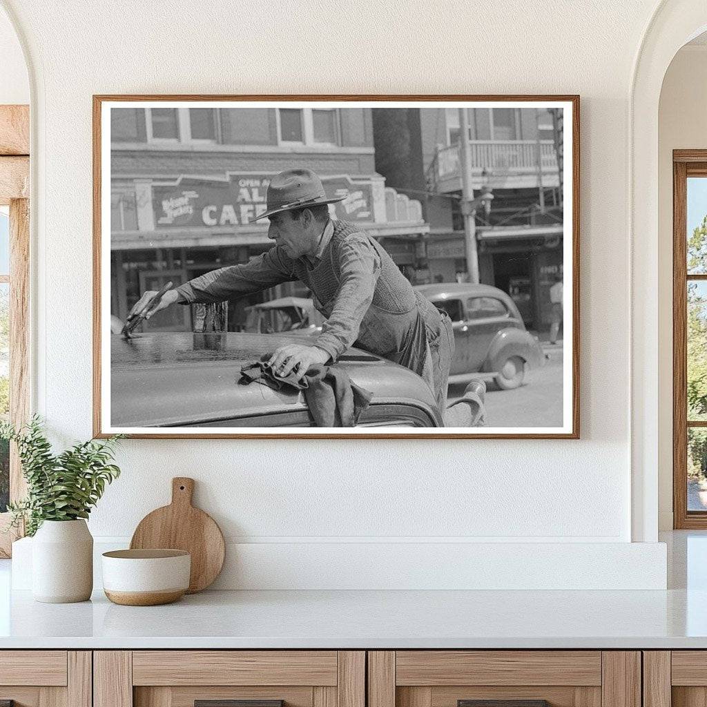 Man Painting Car in San Antonio Texas March 1939