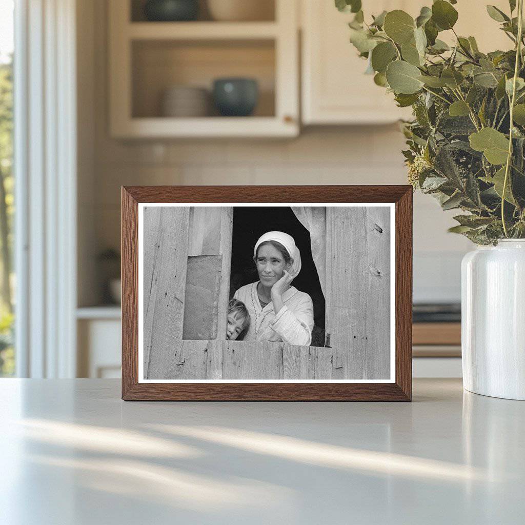 Mexican Woman and Son by Window San Antonio Texas 1939