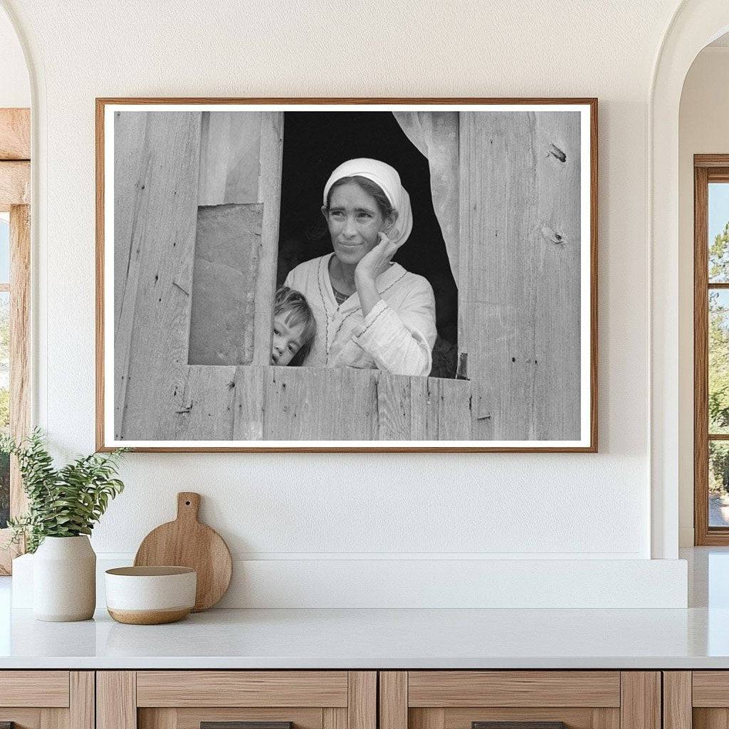 Mexican Woman and Son by Window San Antonio Texas 1939