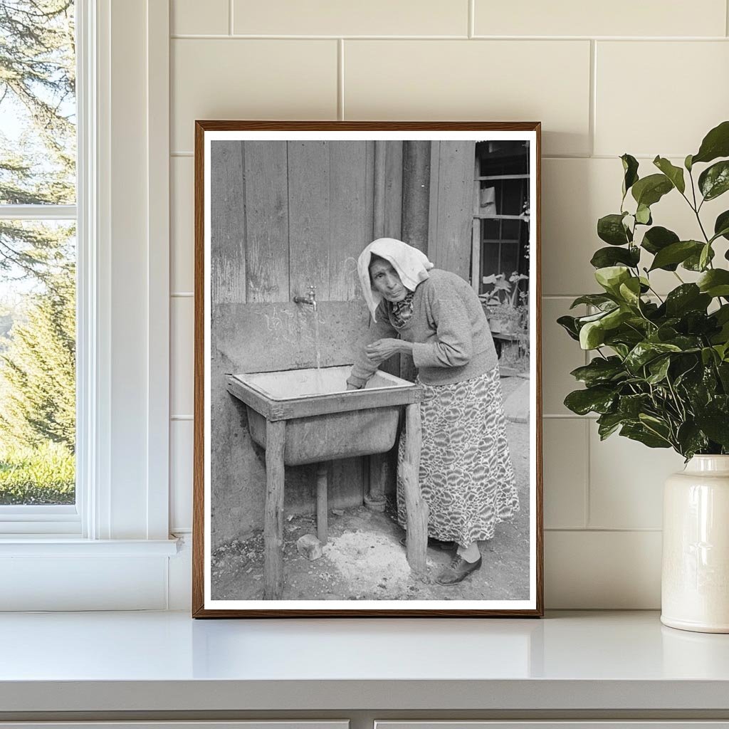 Elderly Woman Drawing Water at San Antonio Hydrant 1939