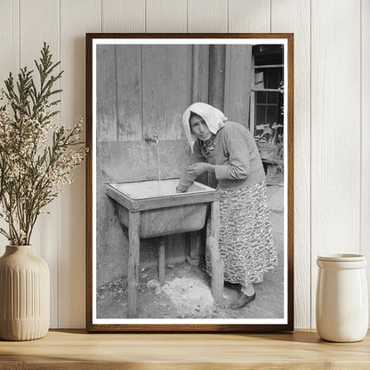 Elderly Woman Drawing Water at San Antonio Hydrant 1939