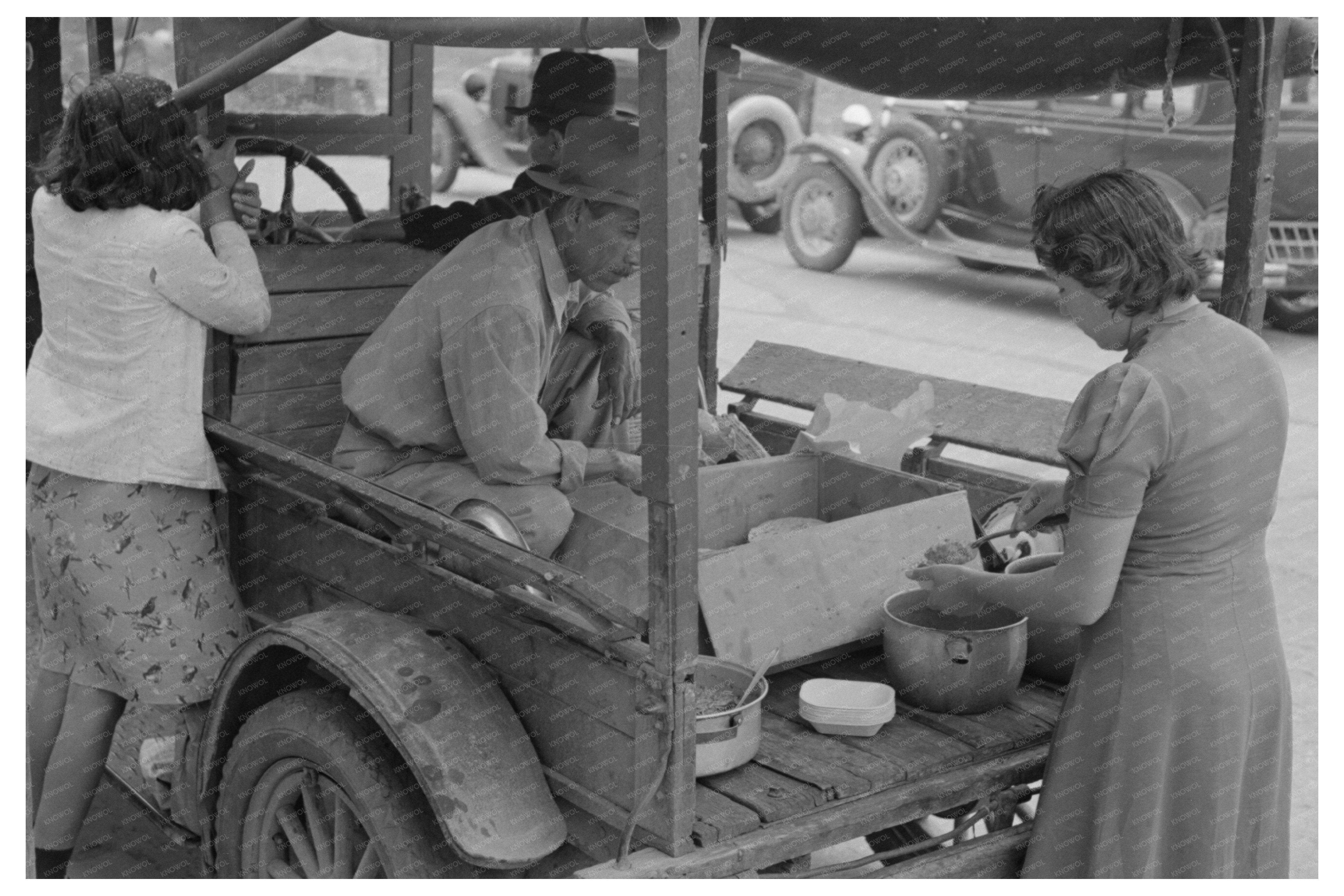 Mexican Lunch Wagon at Pecan Plant San Antonio 1939