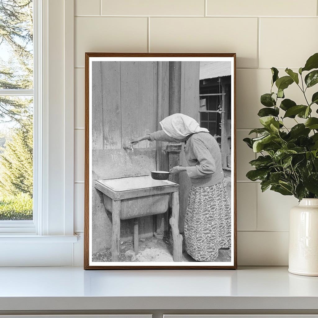 Elderly Woman Drawing Water in San Antonio 1939