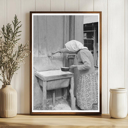 Elderly Woman Drawing Water in San Antonio 1939