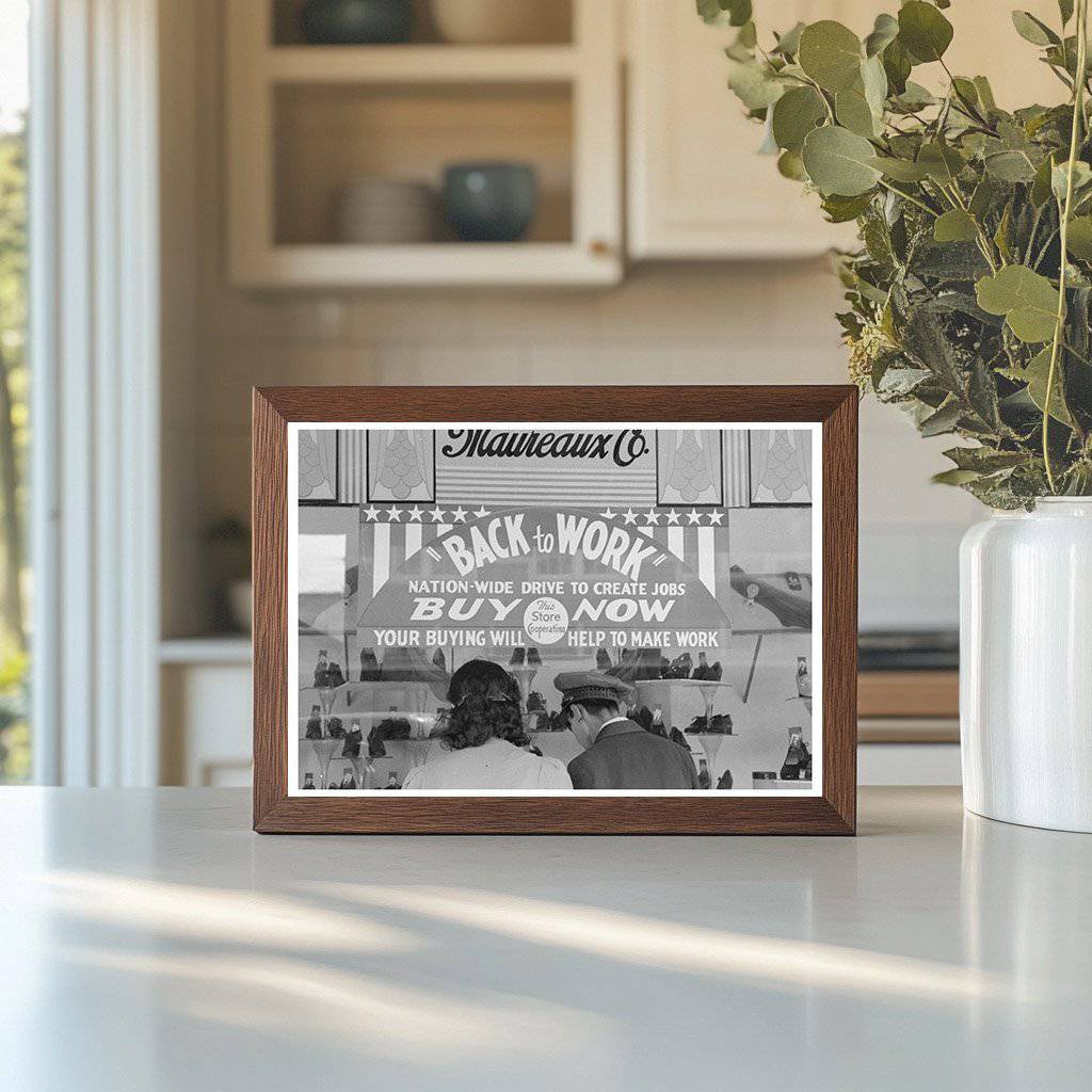 Vintage 1939 San Antonio Texas Window Shoppers Scene