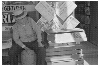 Mexican Newsboy in San Antonio March 1939 Vintage Photo