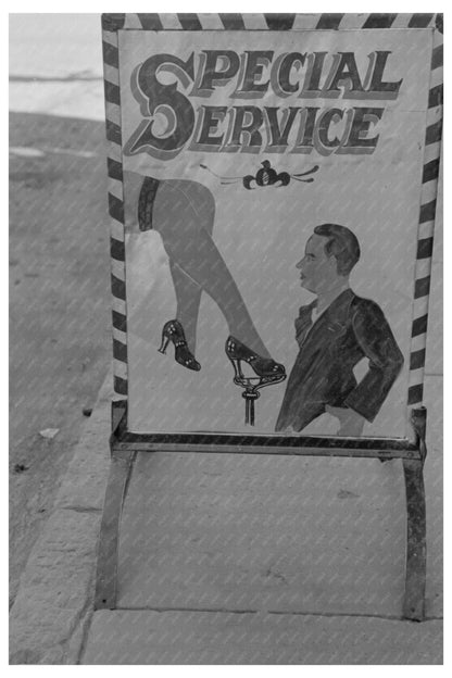 San Antonio Shoe Shine Parlor Sign March 1939