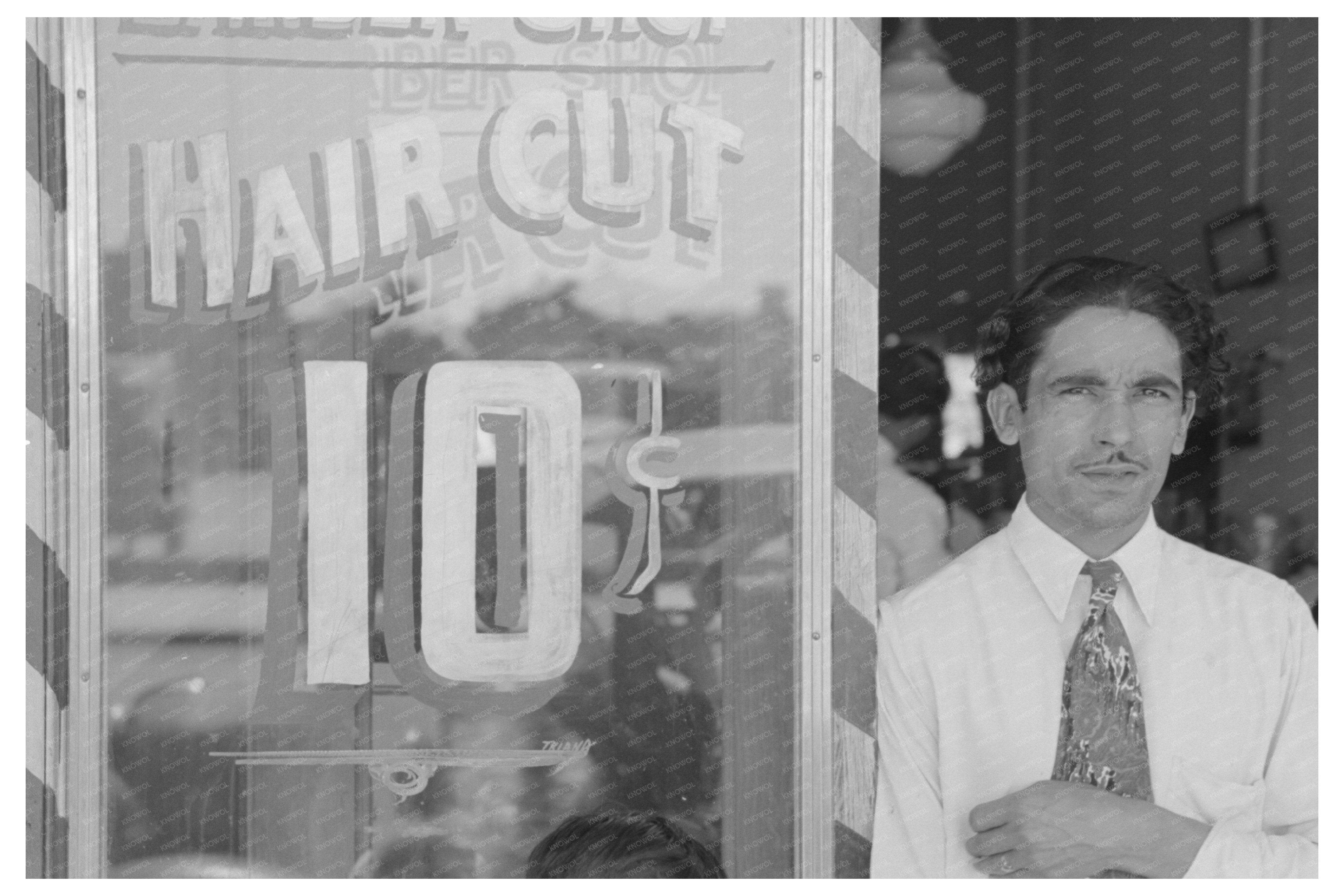 Mexican Barber in San Antonio Texas March 1939