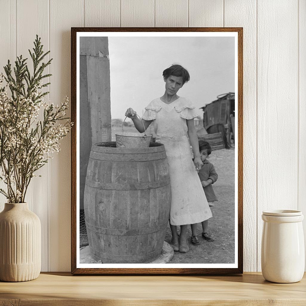 Mexican Family in San Antonio March 1939 Water Supply Scene