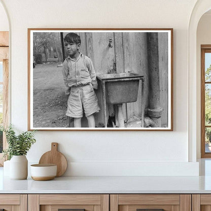 Mexican Boy at Community Water Hydrant San Antonio 1939