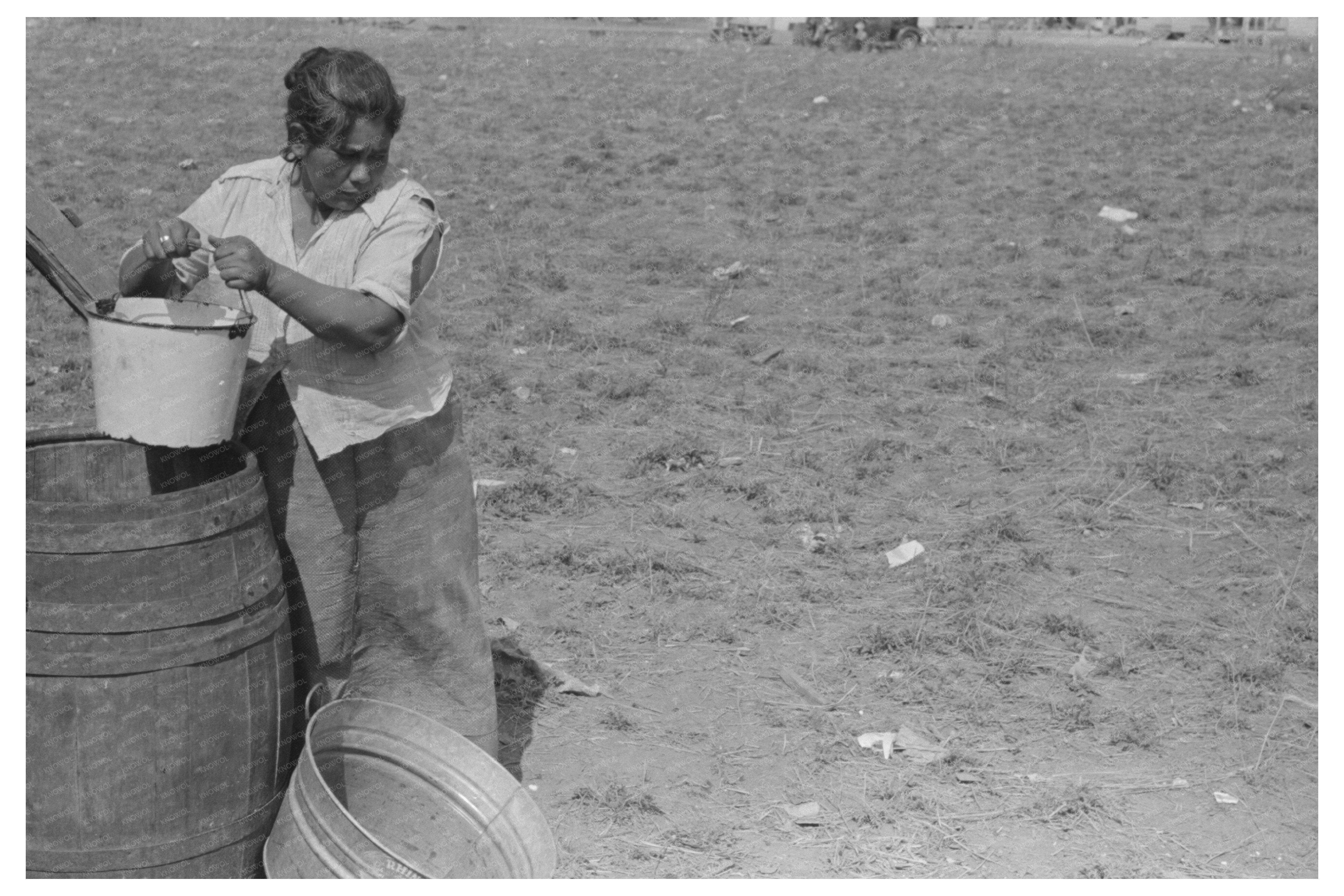 Mexican Family Receiving Water in San Antonio 1939