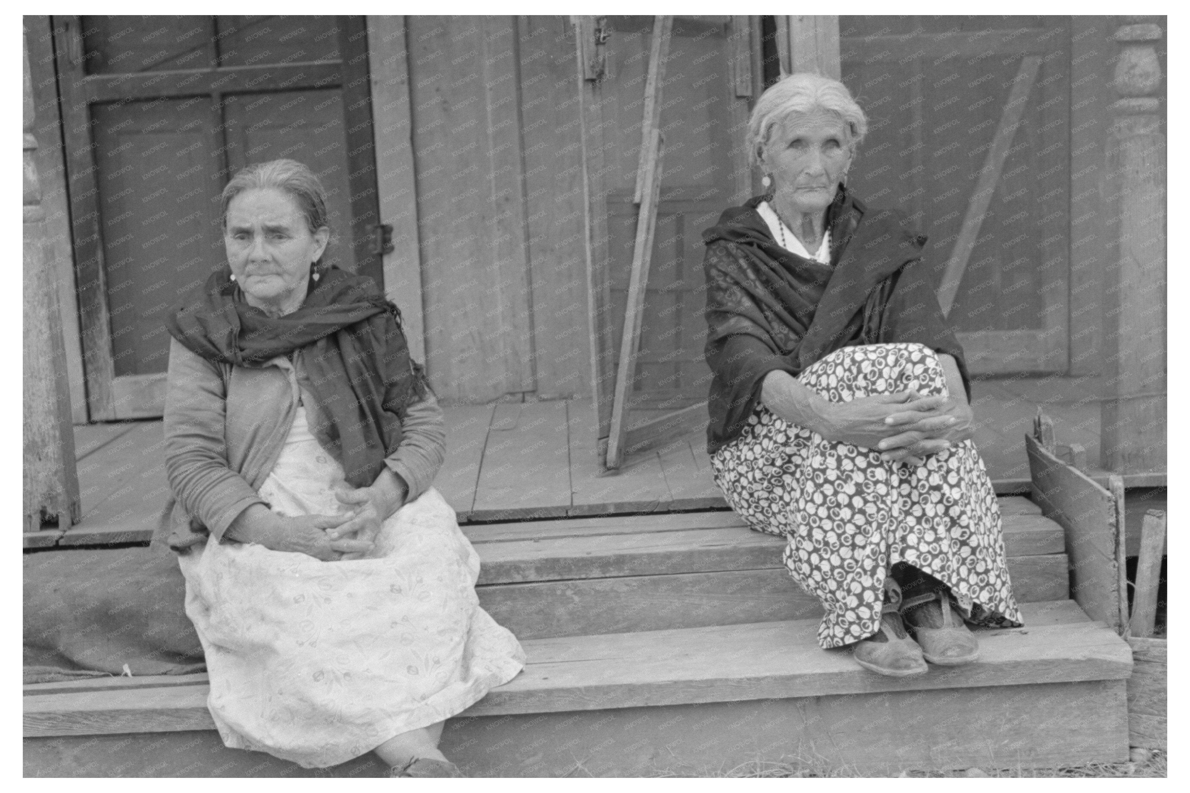 Mexican Women on Porch in San Antonio Texas 1939