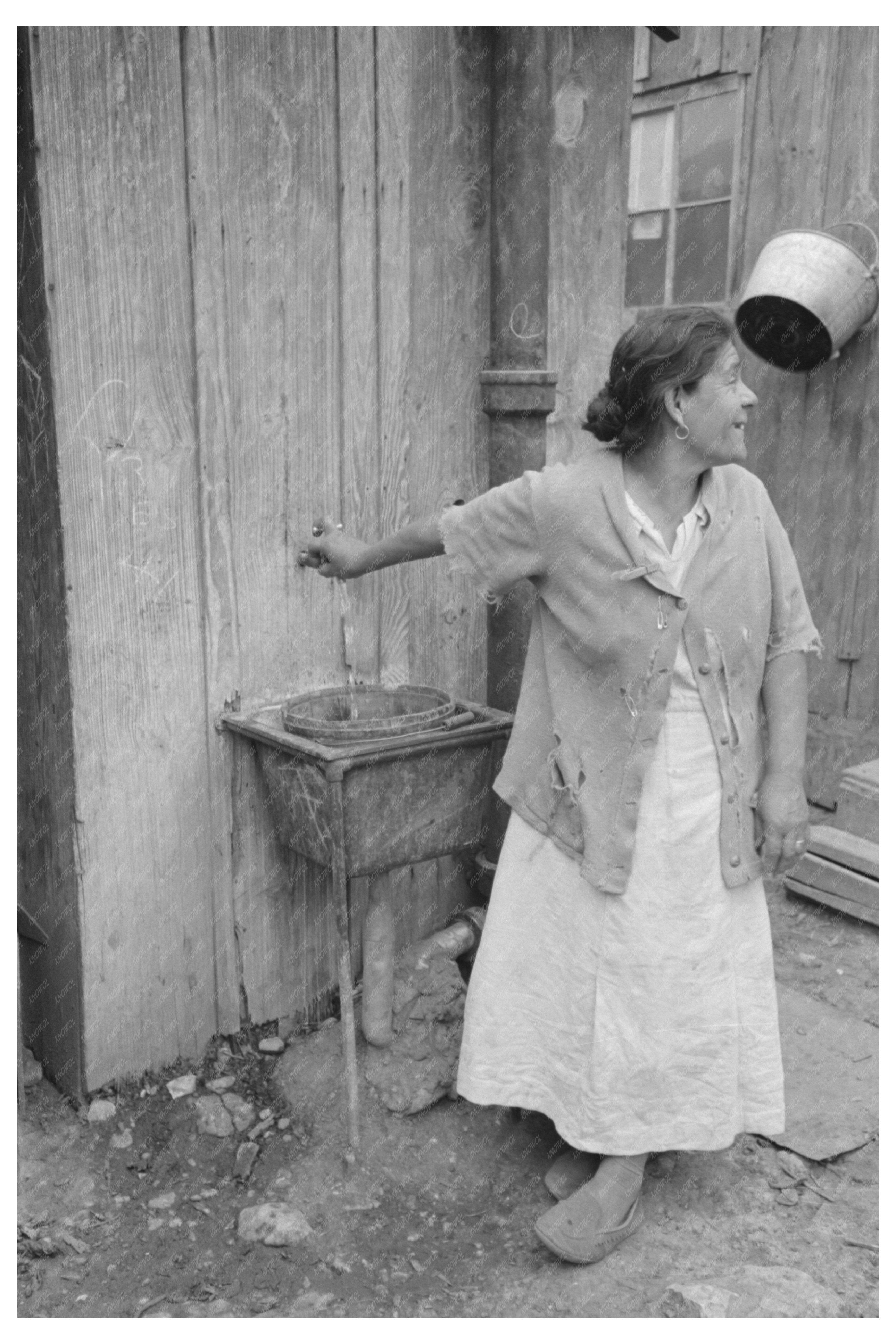 Mexican Family Receiving Water Delivery San Antonio 1939