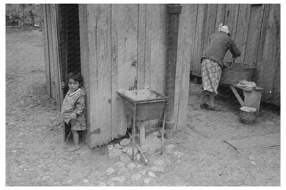 Mexican Girl Exiting Privy in San Antonio 1939