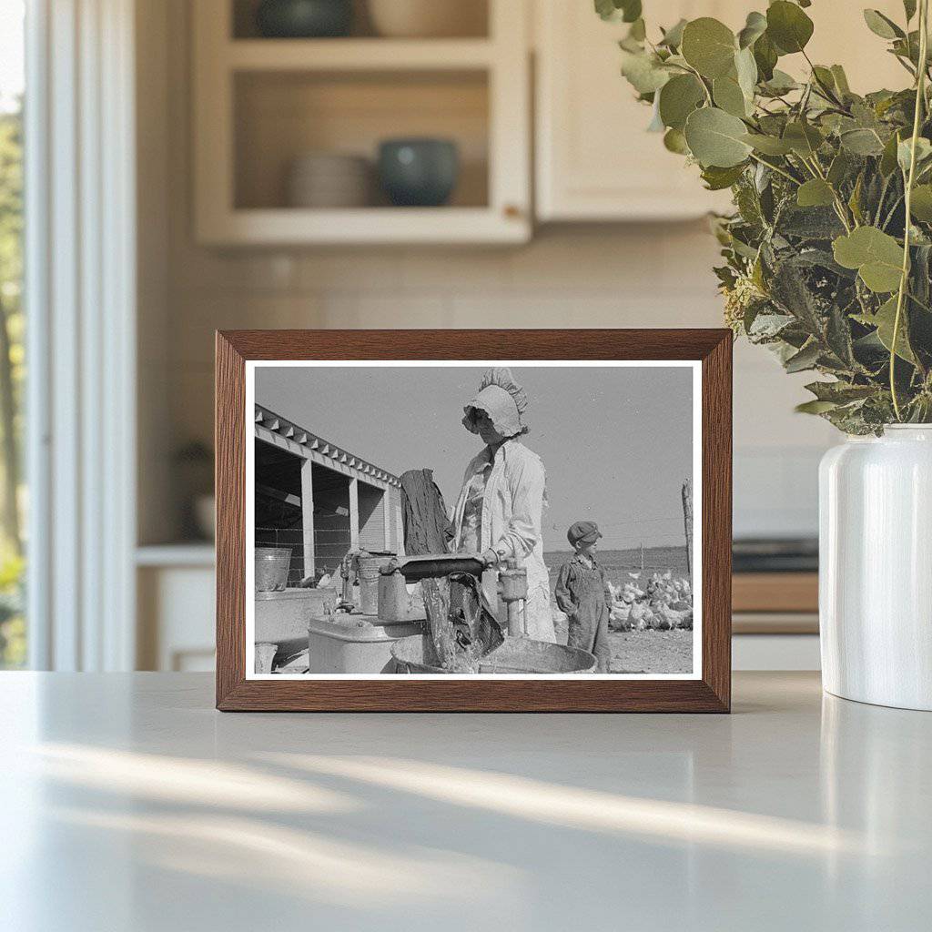 Woman Washing Clothes on Farm in El Indio Texas 1939