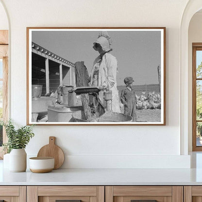 Woman Washing Clothes on Farm in El Indio Texas 1939