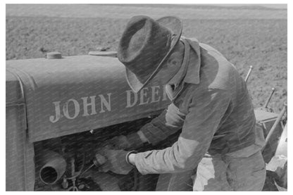 Man Priming Tractor with Gasoline El Indio Texas 1939