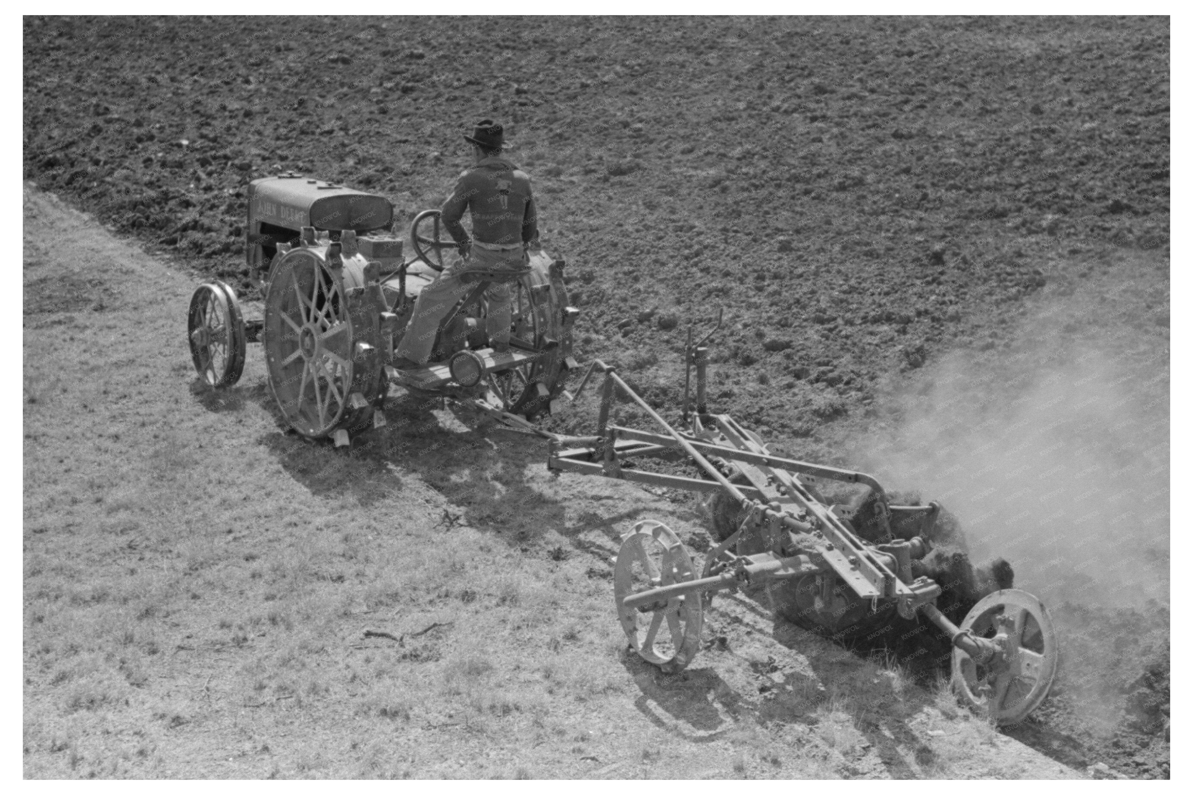 Breaking Virgin Soil with Tractor in El Indio Texas 1939