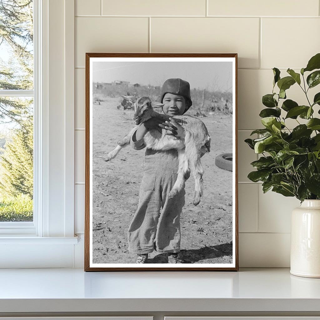 Mexican Boy with Goat Crystal City Texas 1939