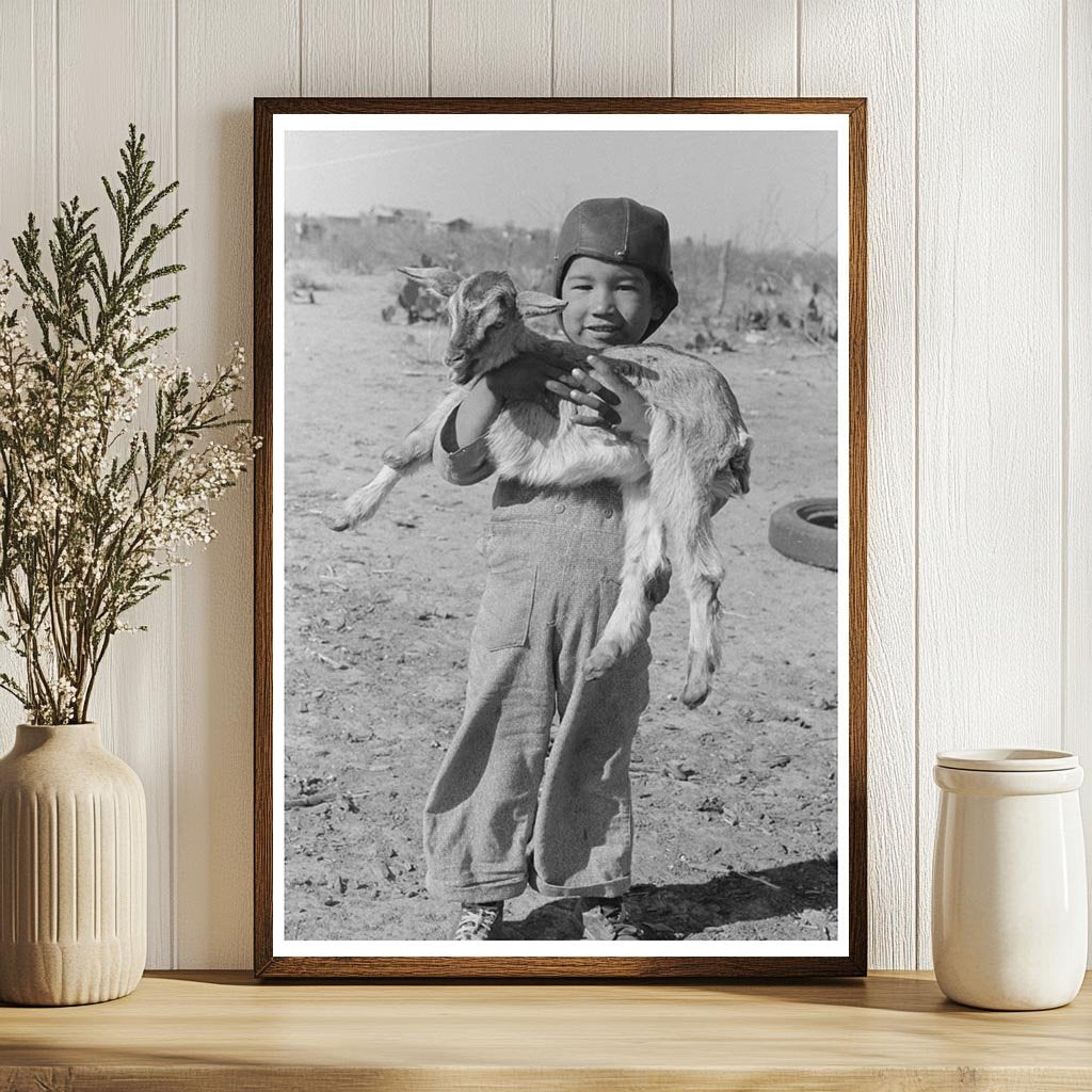 Mexican Boy with Goat Crystal City Texas 1939