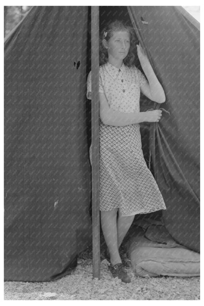 Young Girl at Tent Home Louisiana April 1939