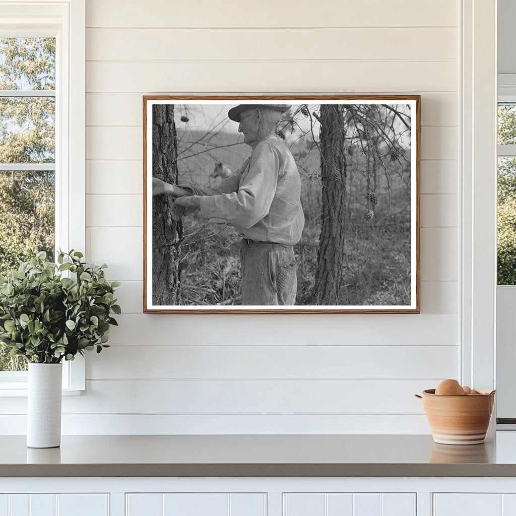 East Texas Farm Owner Rolling Barbed Wire 1939