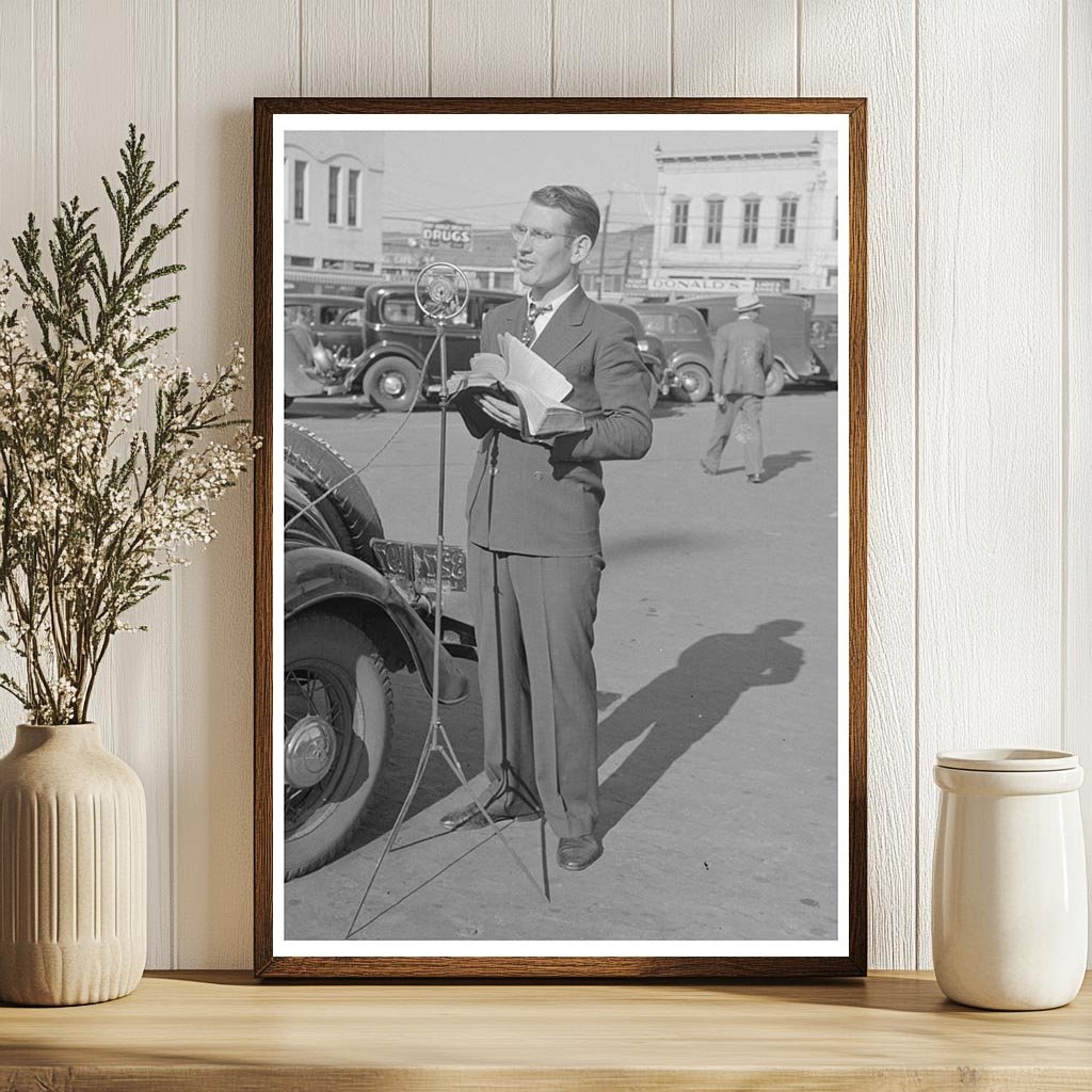 Itinerant Preacher Addressing Crowd in Marshall Texas 1939