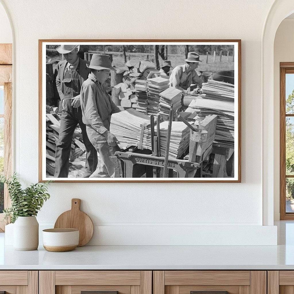 Young Boy Packing Shingles at Mill Jefferson Texas 1939