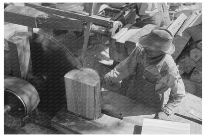 Sawing Pine Blocks for Shingle Production Jefferson Texas 1939