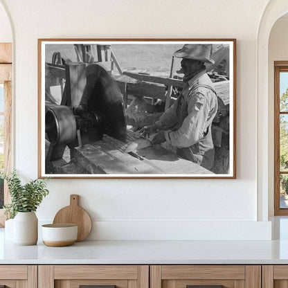 Lumber Workers Sawing Pine Blocks Jefferson Texas 1939