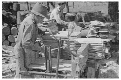 Young Boy Packing Shingles at Texas Mill April 1939