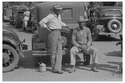 Farmers on Automobile in San Augustine Texas April 1939