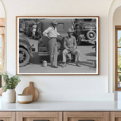 Farmers on Automobile in San Augustine Texas April 1939