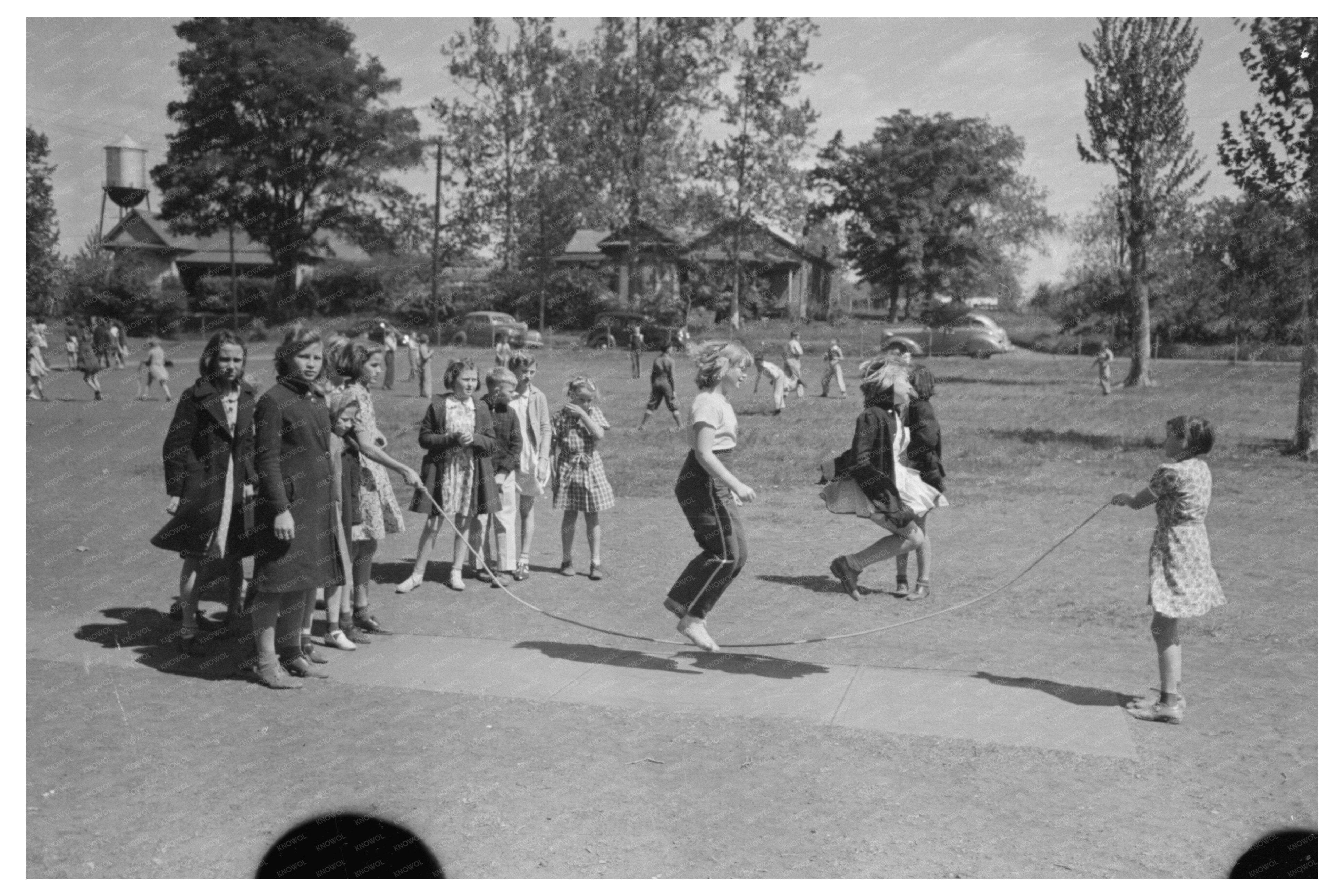 Schoolchildren Jumping Rope in San Augustine Texas 1939