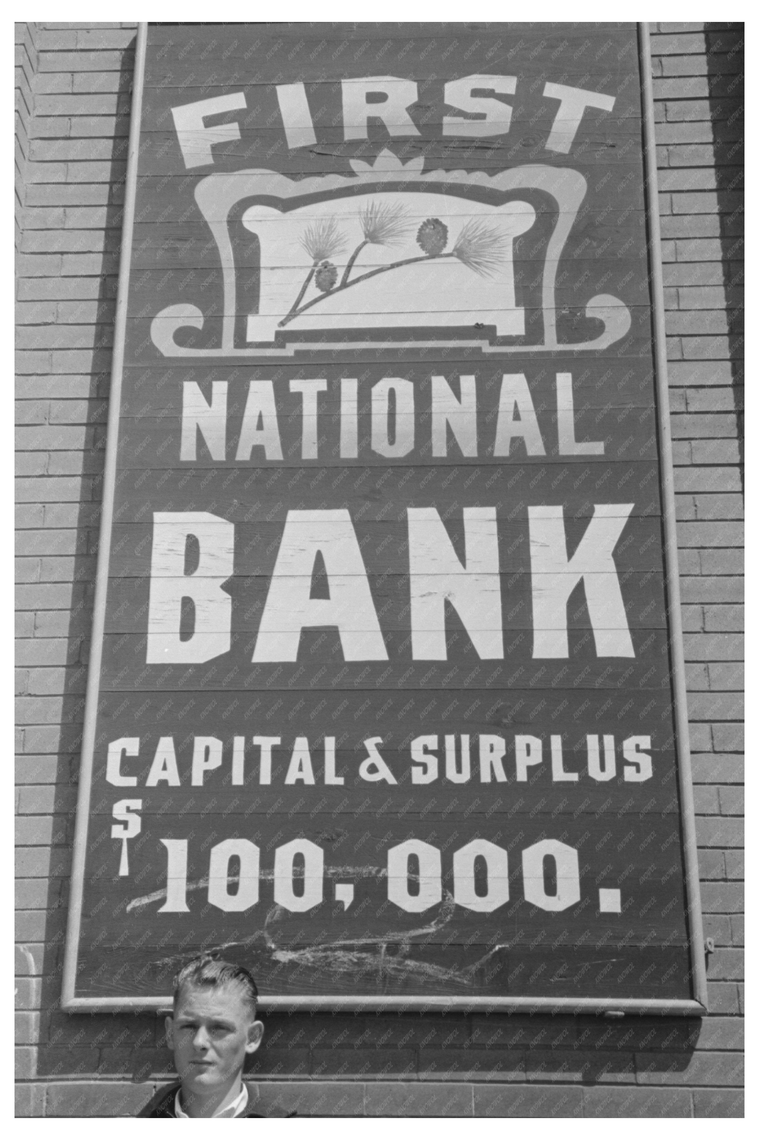 First National Bank Sign San Augustine Texas 1939