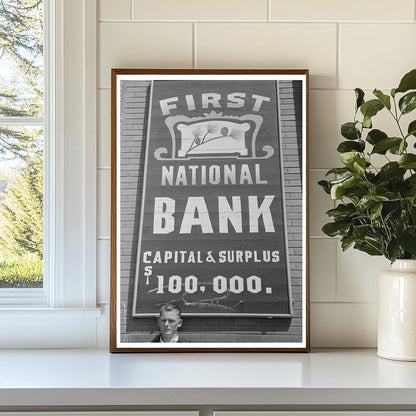 First National Bank Sign San Augustine Texas 1939