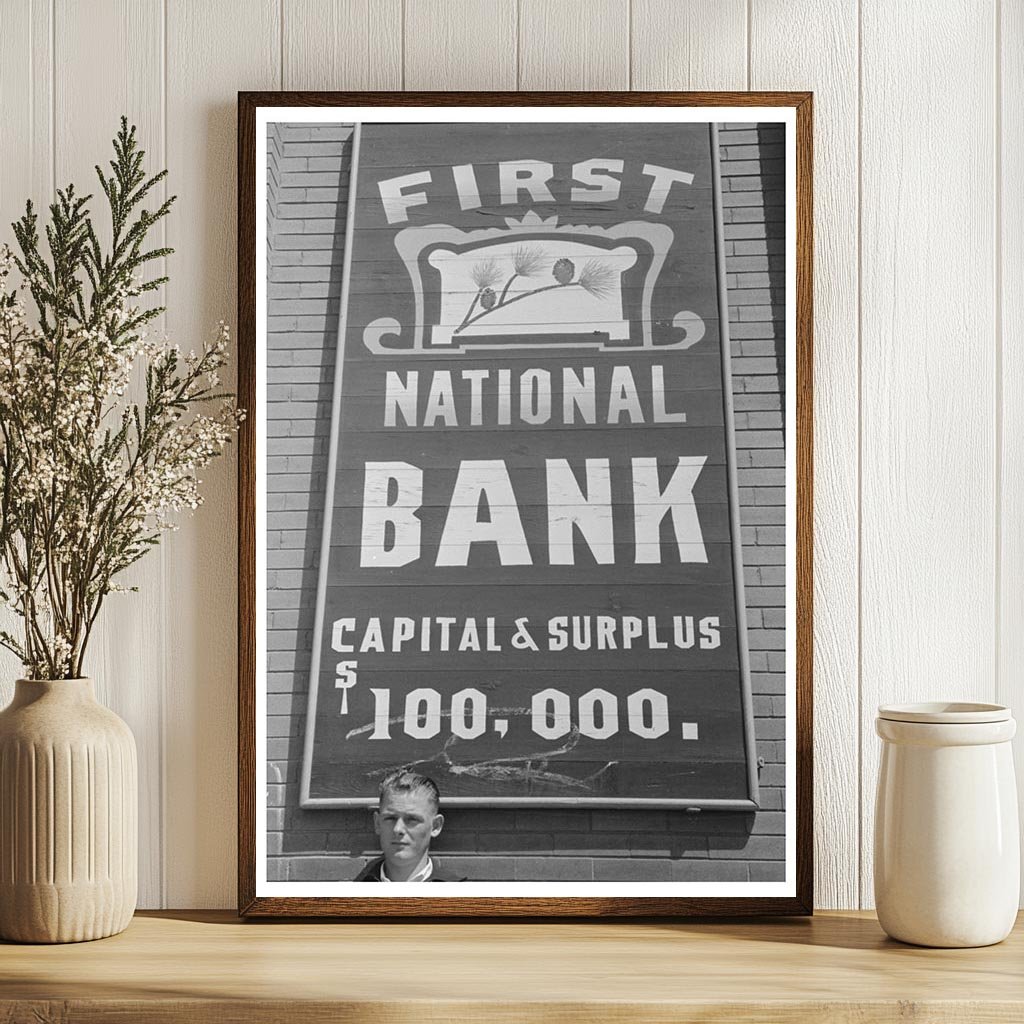 First National Bank Sign San Augustine Texas 1939