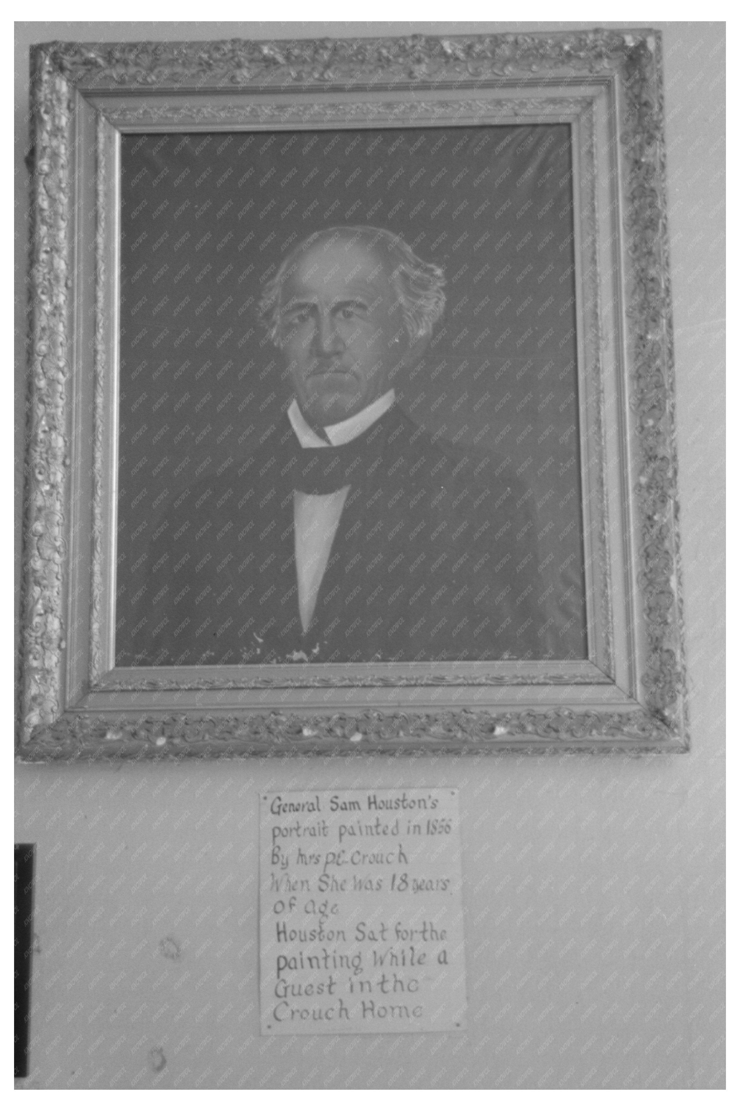 Sam Houston Portrait at First National Bank San Augustine 1939