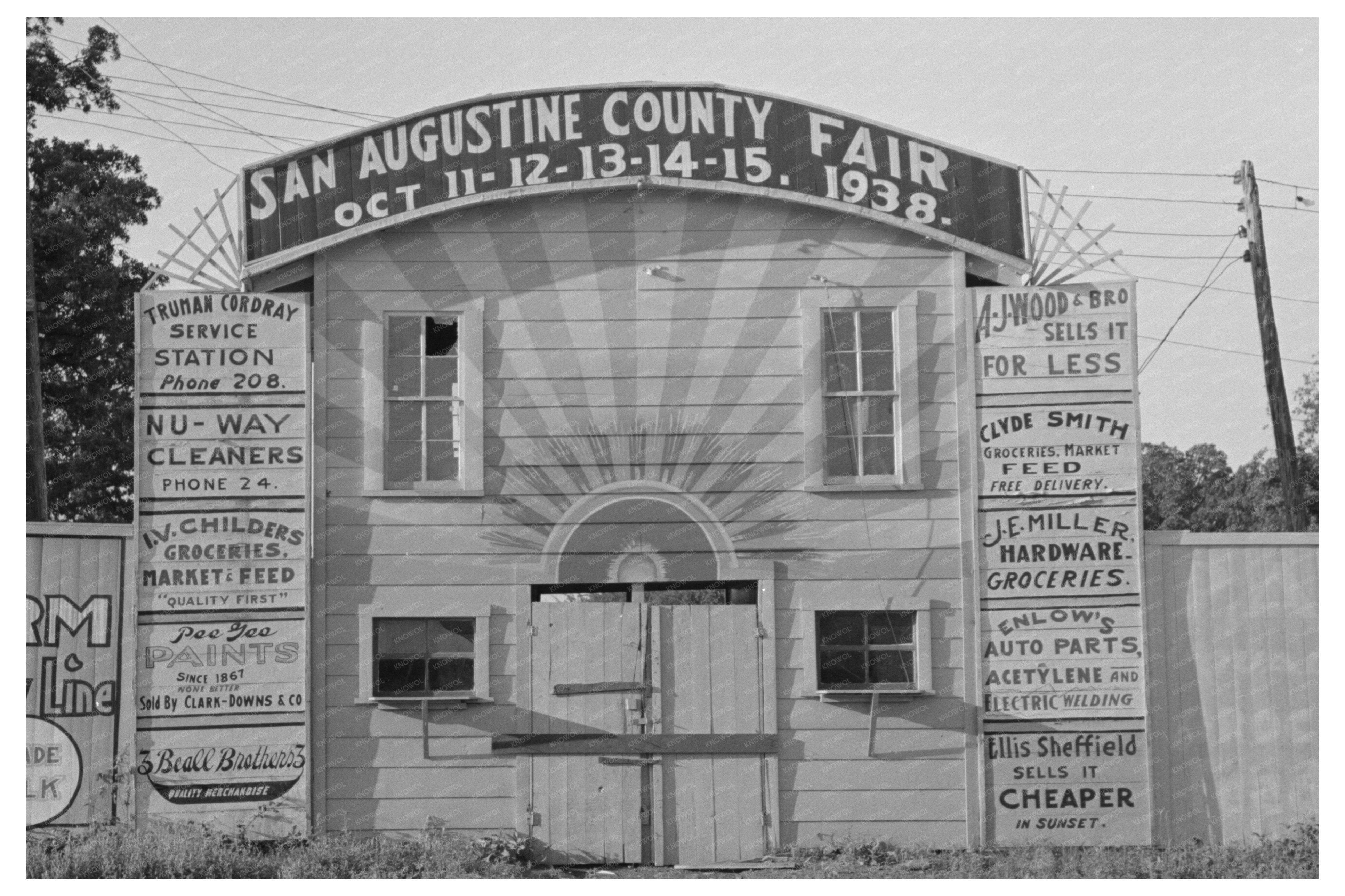 San Augustine County Fair Entrance Texas 1939