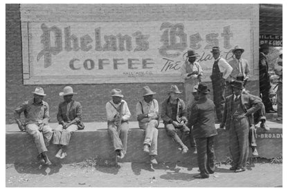 Farmers on Curb in San Augustine Texas April 1939