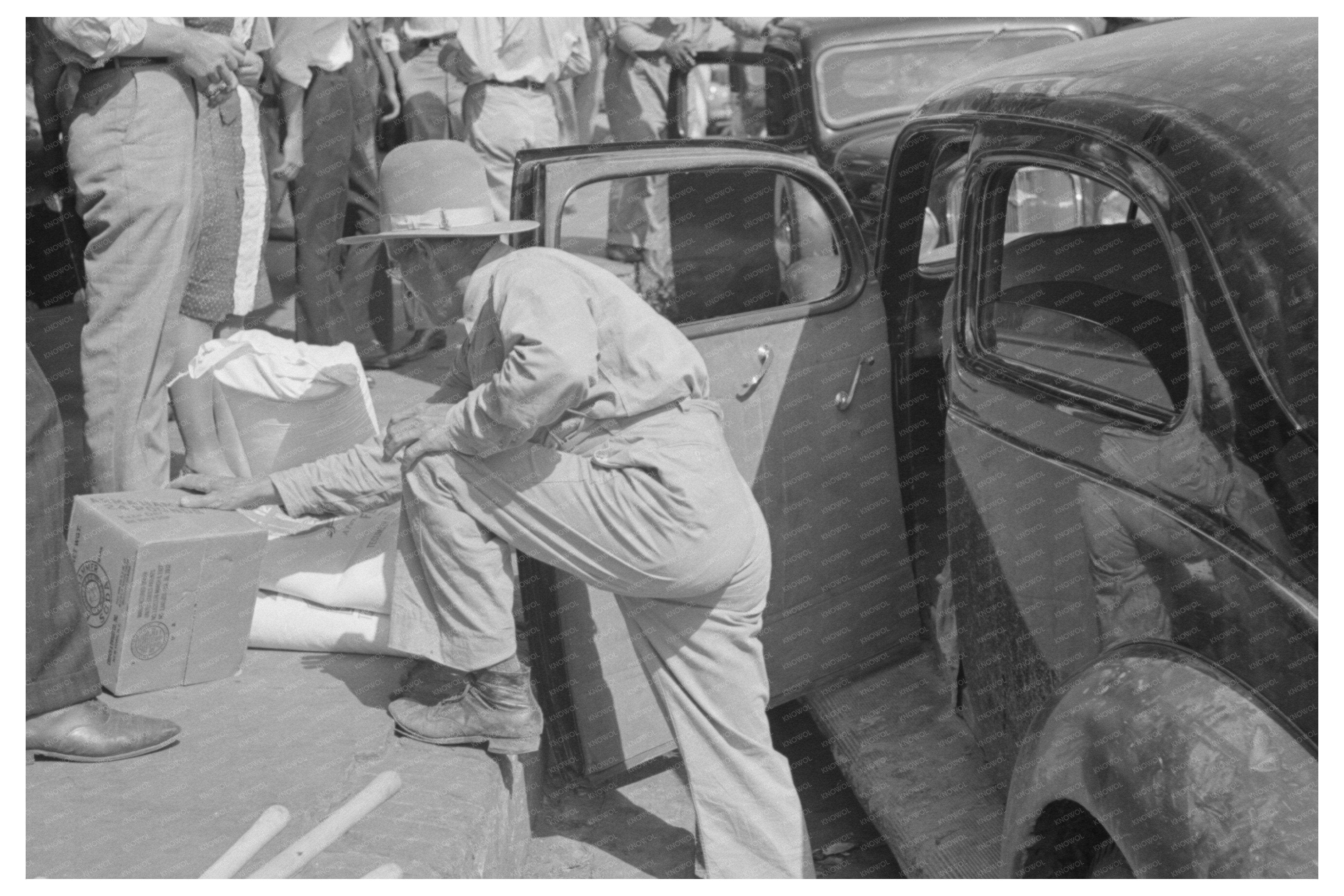 Grocery Clerk Loading Supplies San Augustine Texas 1939