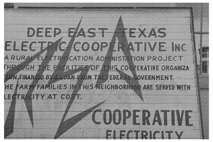 Electric Cooperative Sign San Augustine Texas 1939