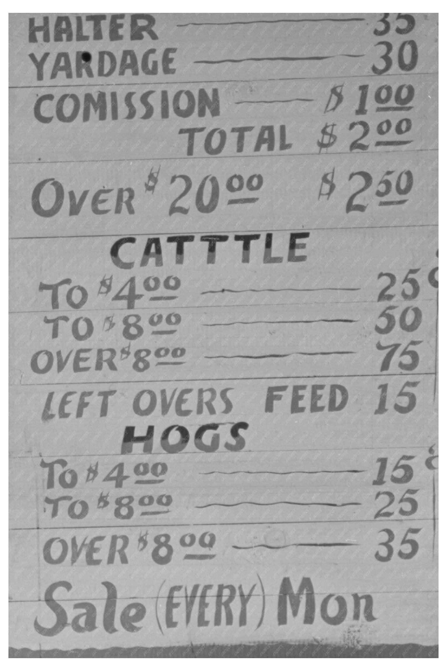 Livestock Auction Commission Rates San Augustine Texas 1939